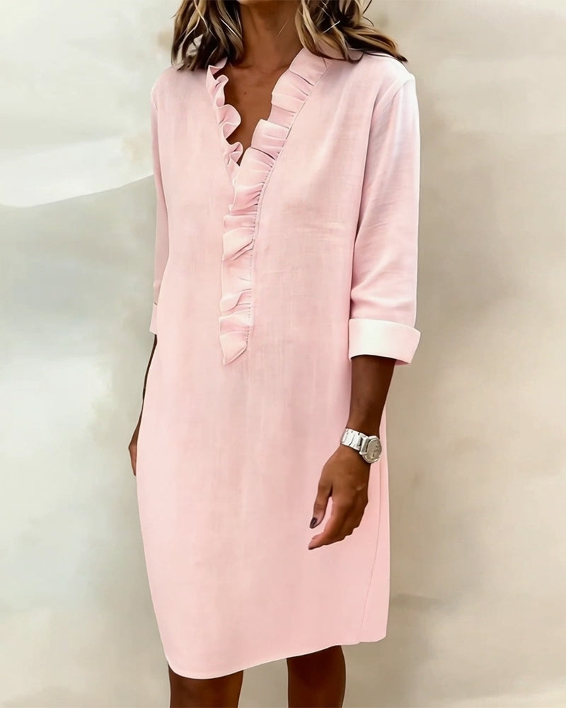 Asia | Vestido Elegante con Volantes – Corte Suelto y Estilo Femenino