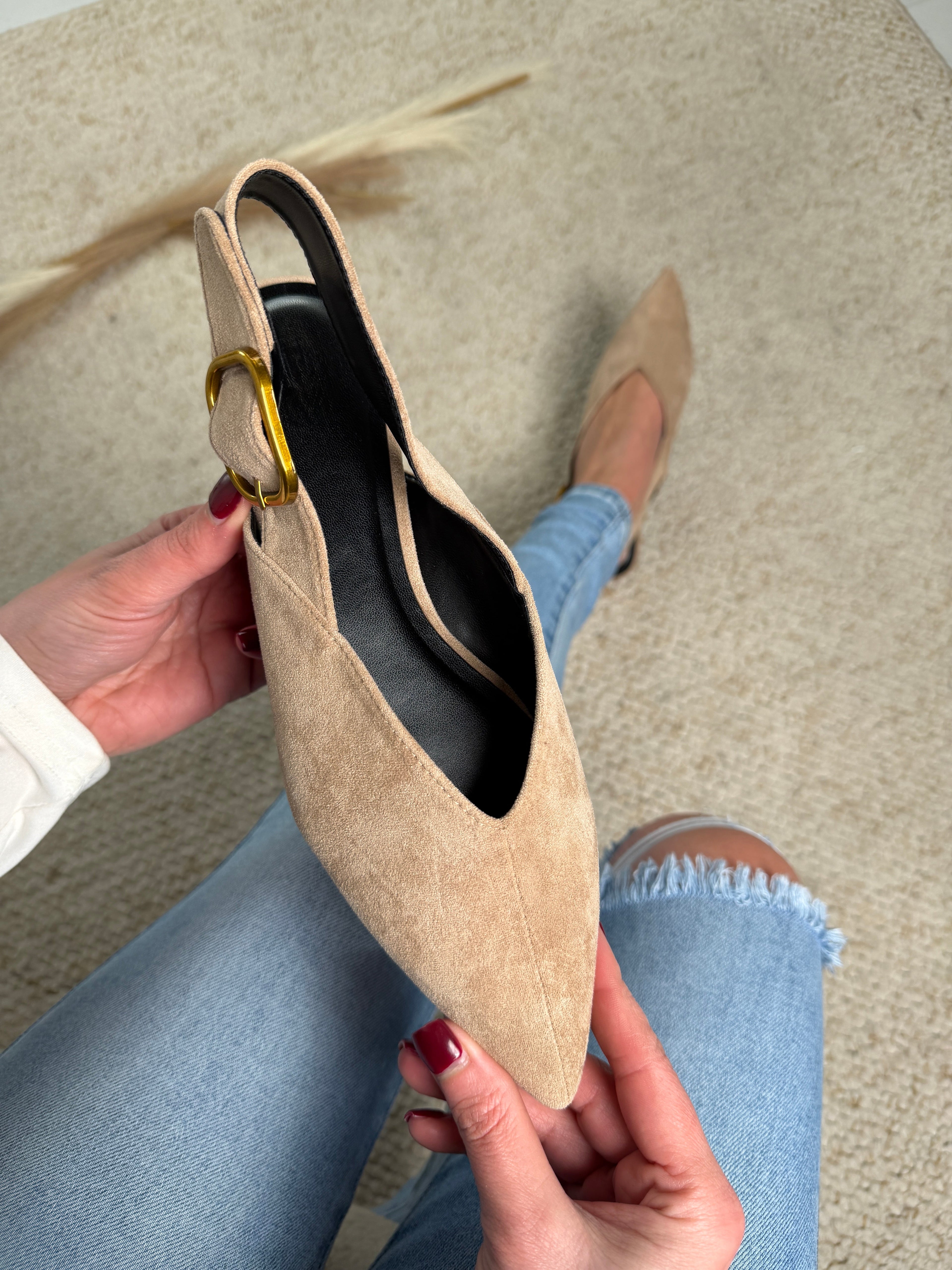 Bea | Zapatos Slingback de Gamuza – Elegancia y Comodidad