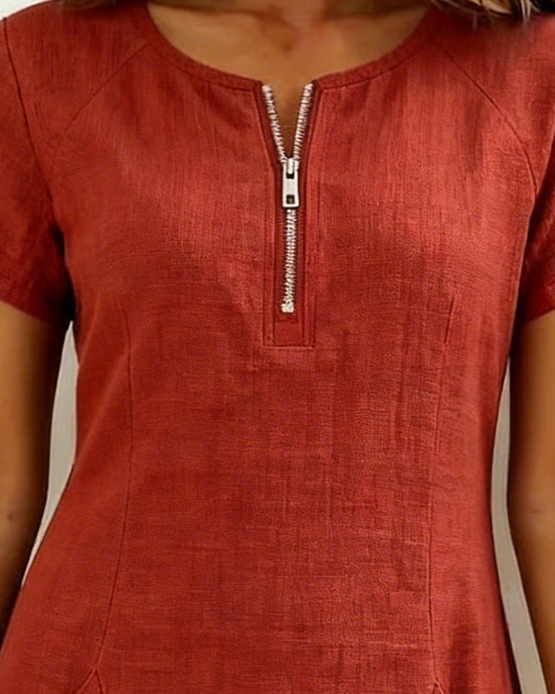 Emma | Vestido Casual con Cremallera – Comodidad y Estilo Diario