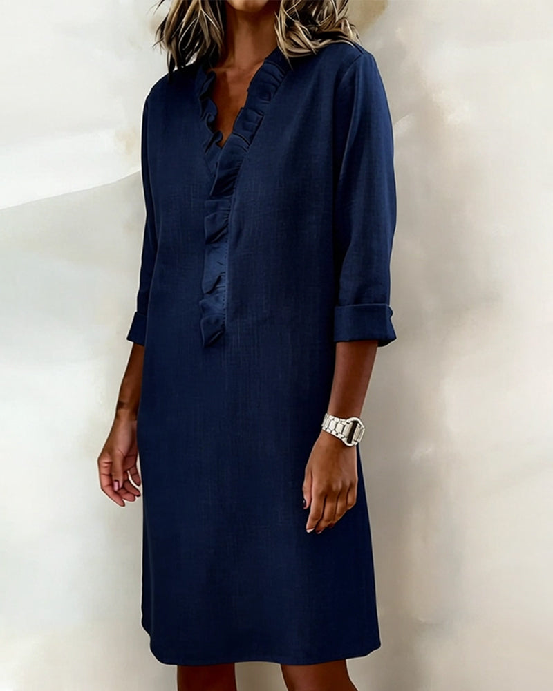 Asia | Vestido Elegante con Volantes – Corte Suelto y Estilo Femenino