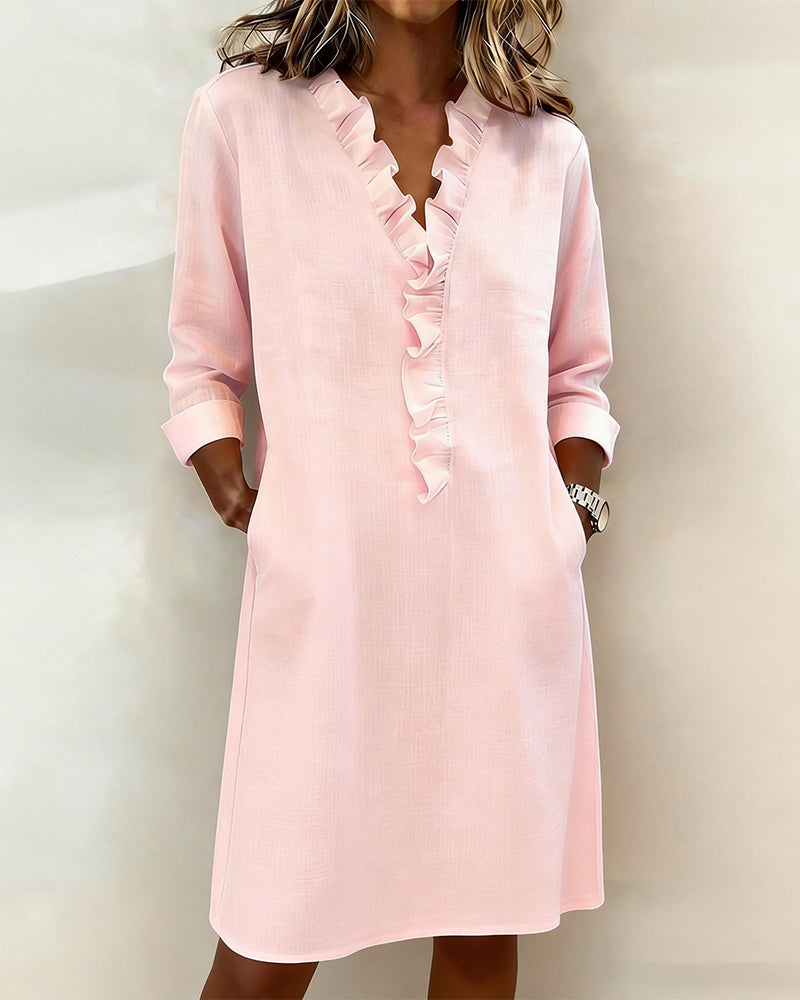 Asia | Vestido Elegante con Volantes – Corte Suelto y Estilo Femenino