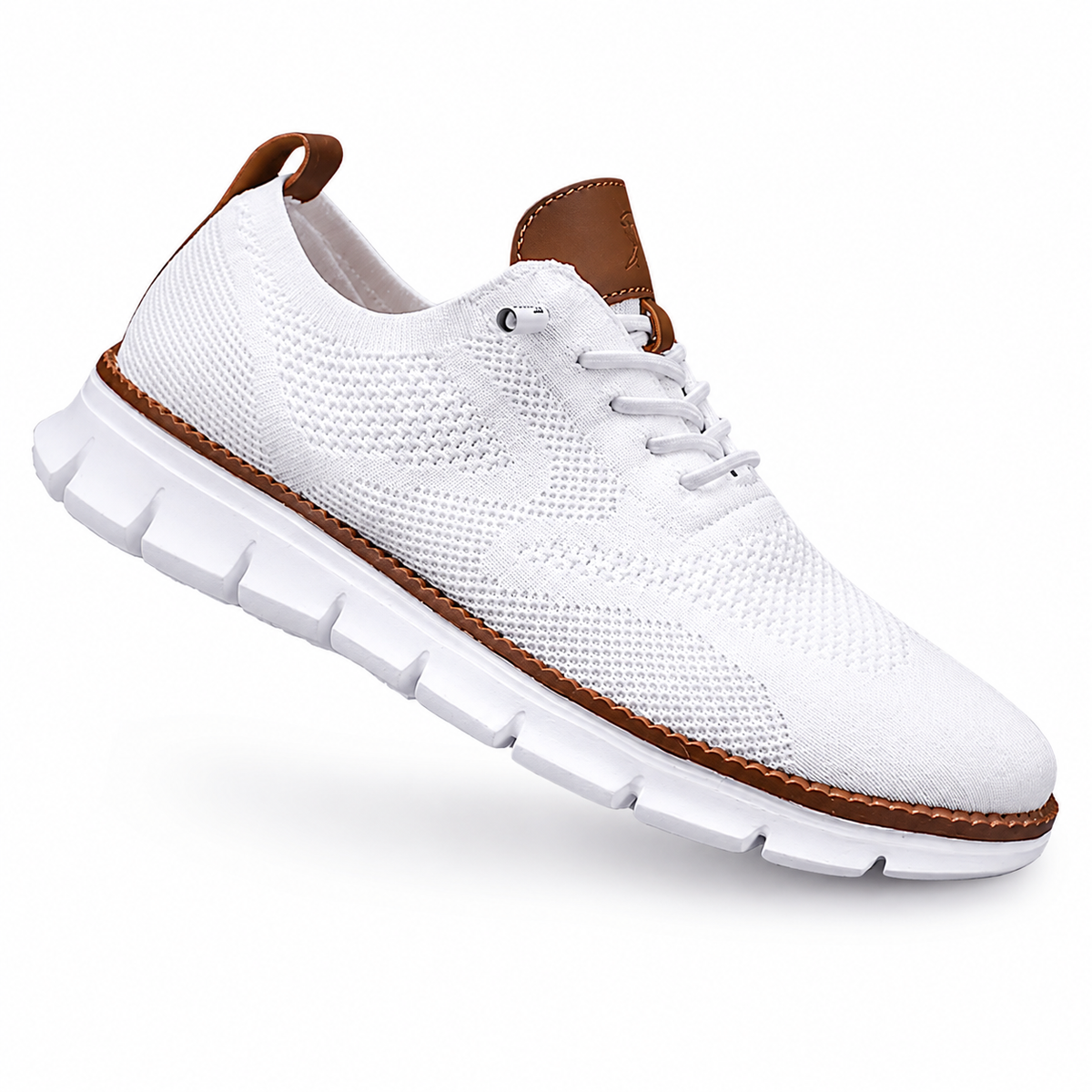 Leon | Zapatillas Malla Beige Suela Blanca