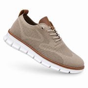 Leon | Zapatillas Malla Beige Suela Blanca