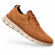 Leon | Zapatillas Malla Beige Suela Blanca