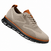 Leon | Zapatillas Malla Beige Suela Blanca