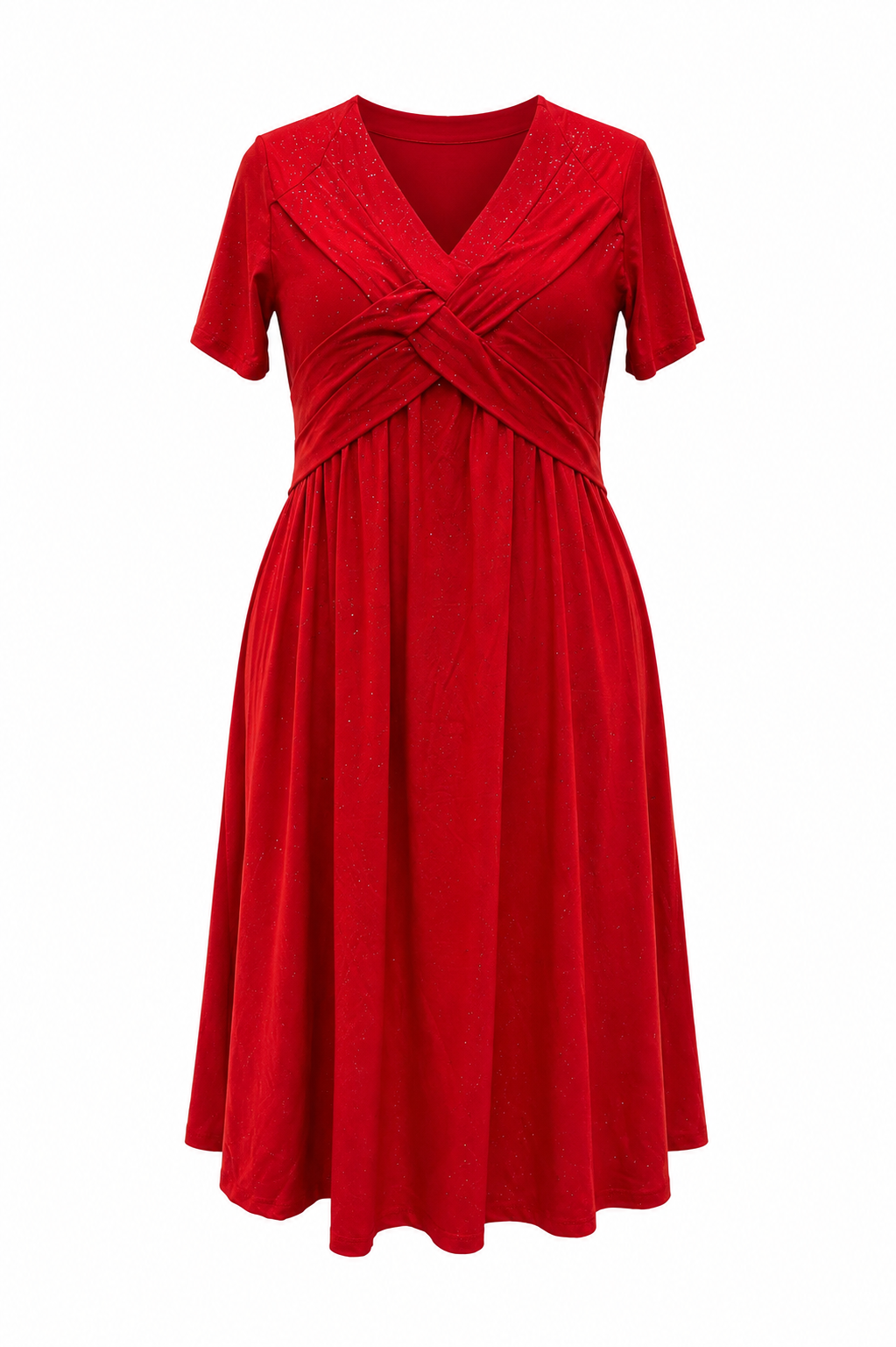 Ingrid | Vestido Rojo Escote Cruzado