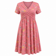 Ingrid | Vestido Rojo Escote Cruzado