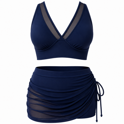 Alma | Bikini de Cintura alta, detalles de malla y efecto moldeador para un look veraniego perfecto