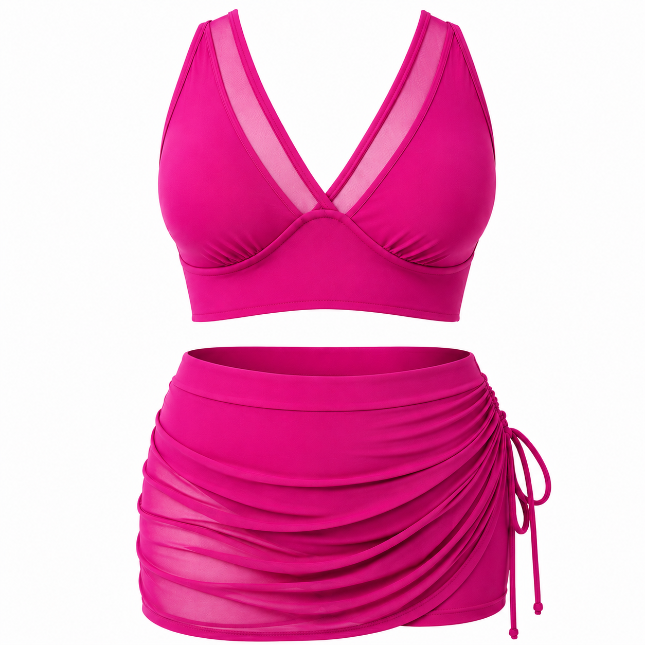 Alma | Bikini de Cintura alta, detalles de malla y efecto moldeador para un look veraniego perfecto