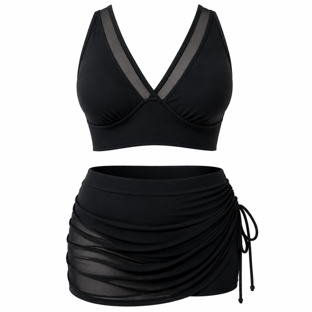 Alma | Bikini de Cintura alta, detalles de malla y efecto moldeador para un look veraniego perfecto