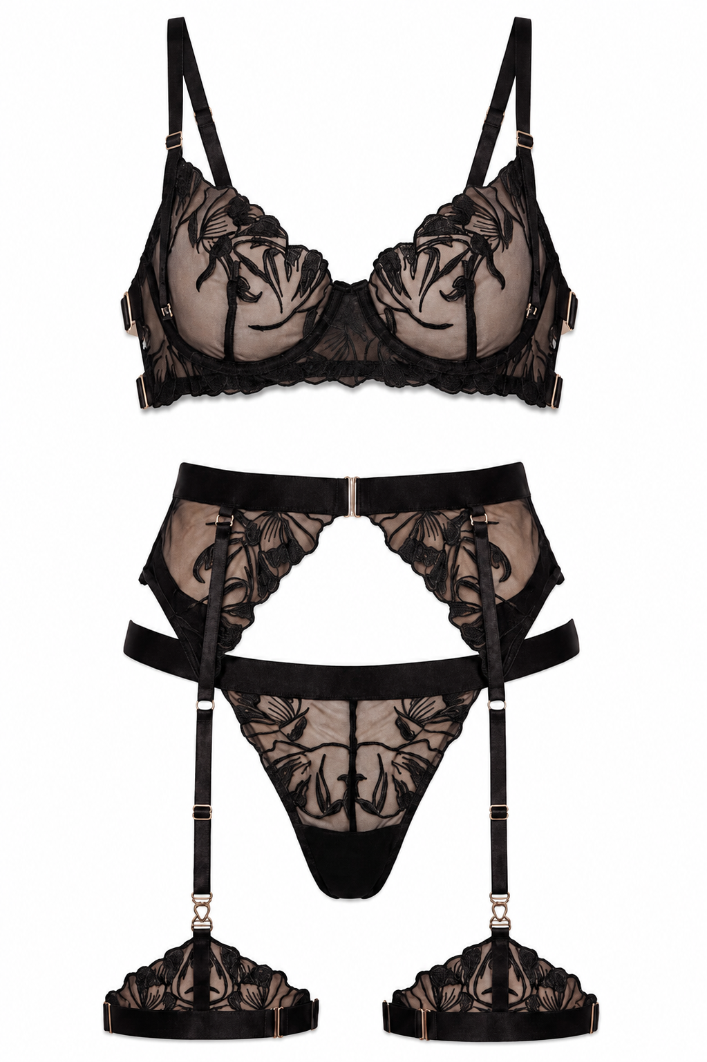 Luna | Conjunto Lencería Floral – Elegancia y Seducción