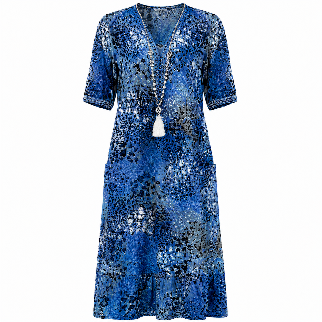 Marin | Vestido midi veraniego con estampado oceánico