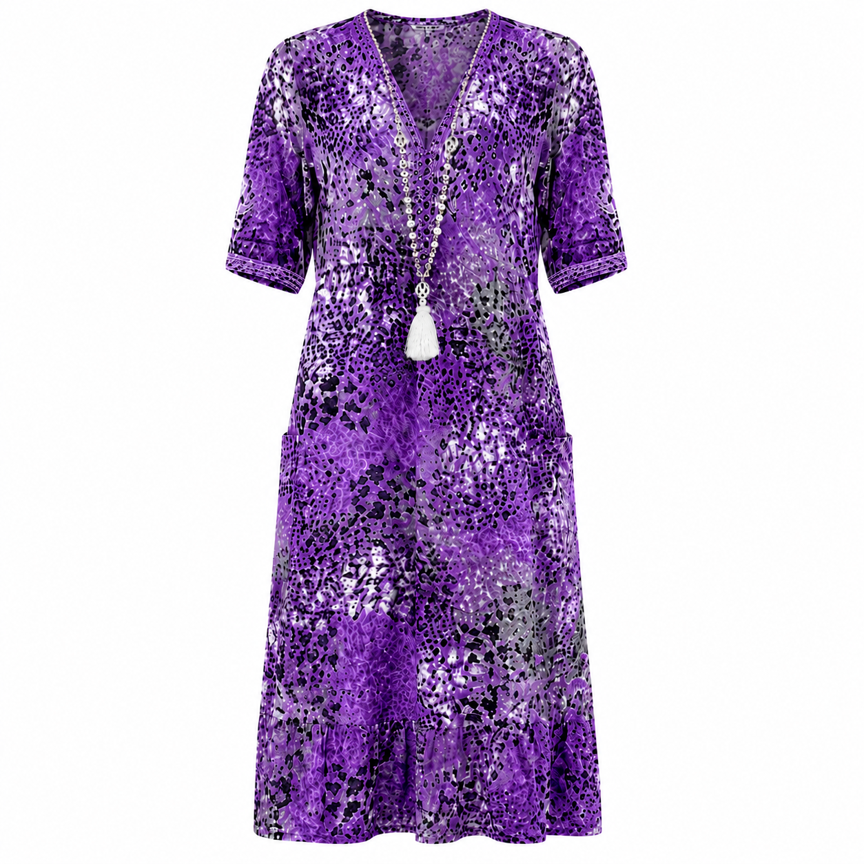 Marin | Vestido midi veraniego con estampado oceánico
