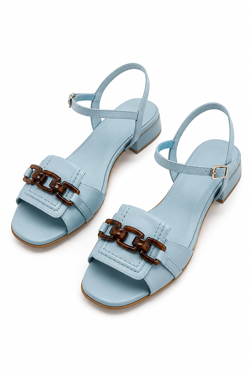 Azzurra | Sandalias Azul Detalle Cadena