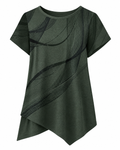 Luciana | Camiseta de manga corta con bajo asimétrico
