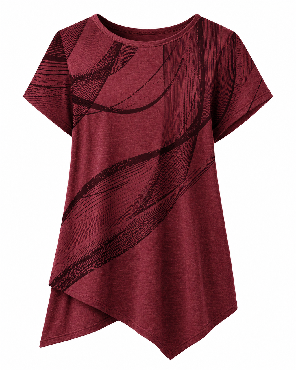 Luciana | Camiseta de manga corta con bajo asimétrico