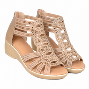 Riley | Sandalias de Cuña Pedrería