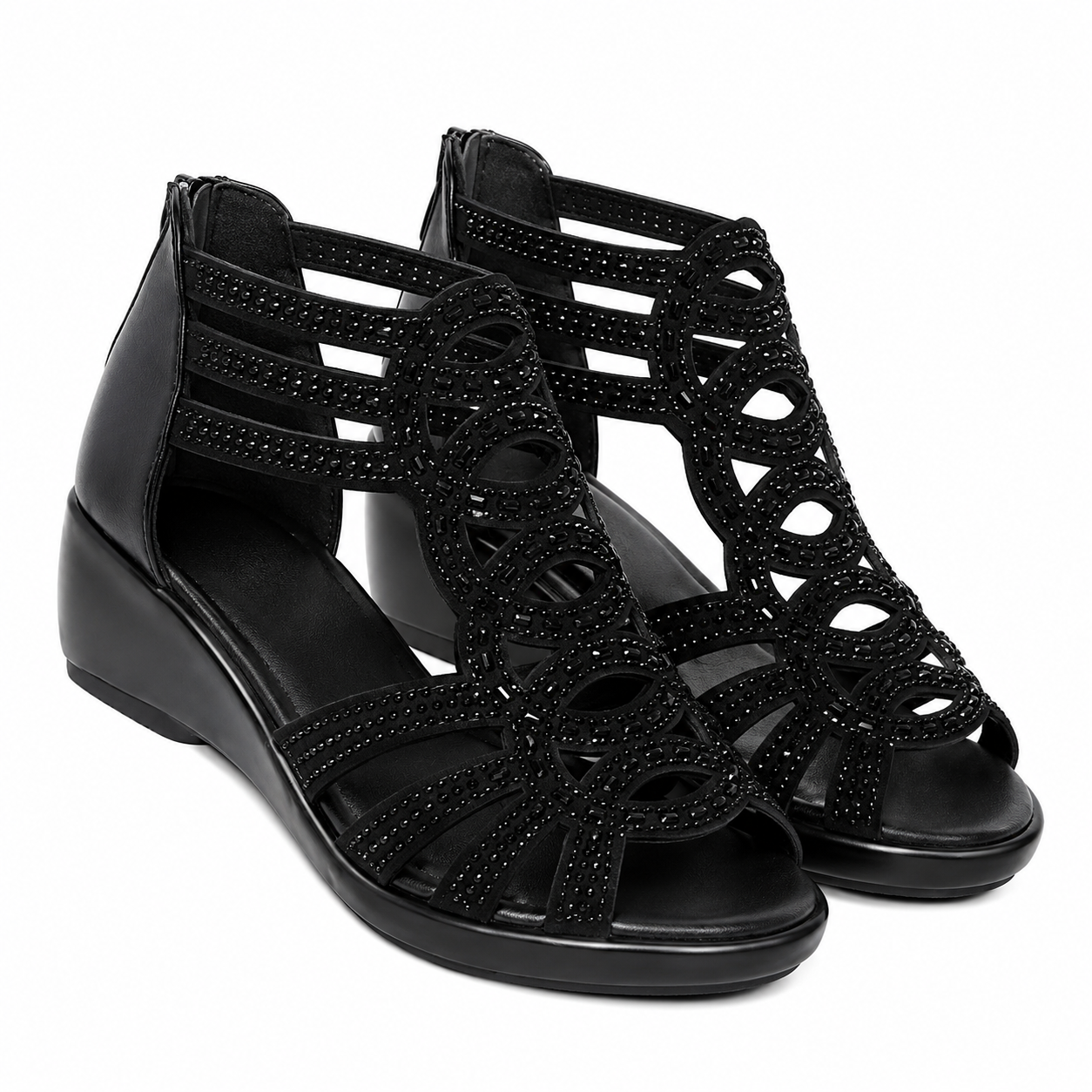 Riley | Sandalias de Cuña para Mujer con Pedrería