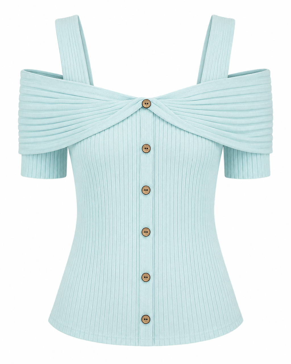 Candas | Blusa de Punto Acanalado con Hombros Descubiertos