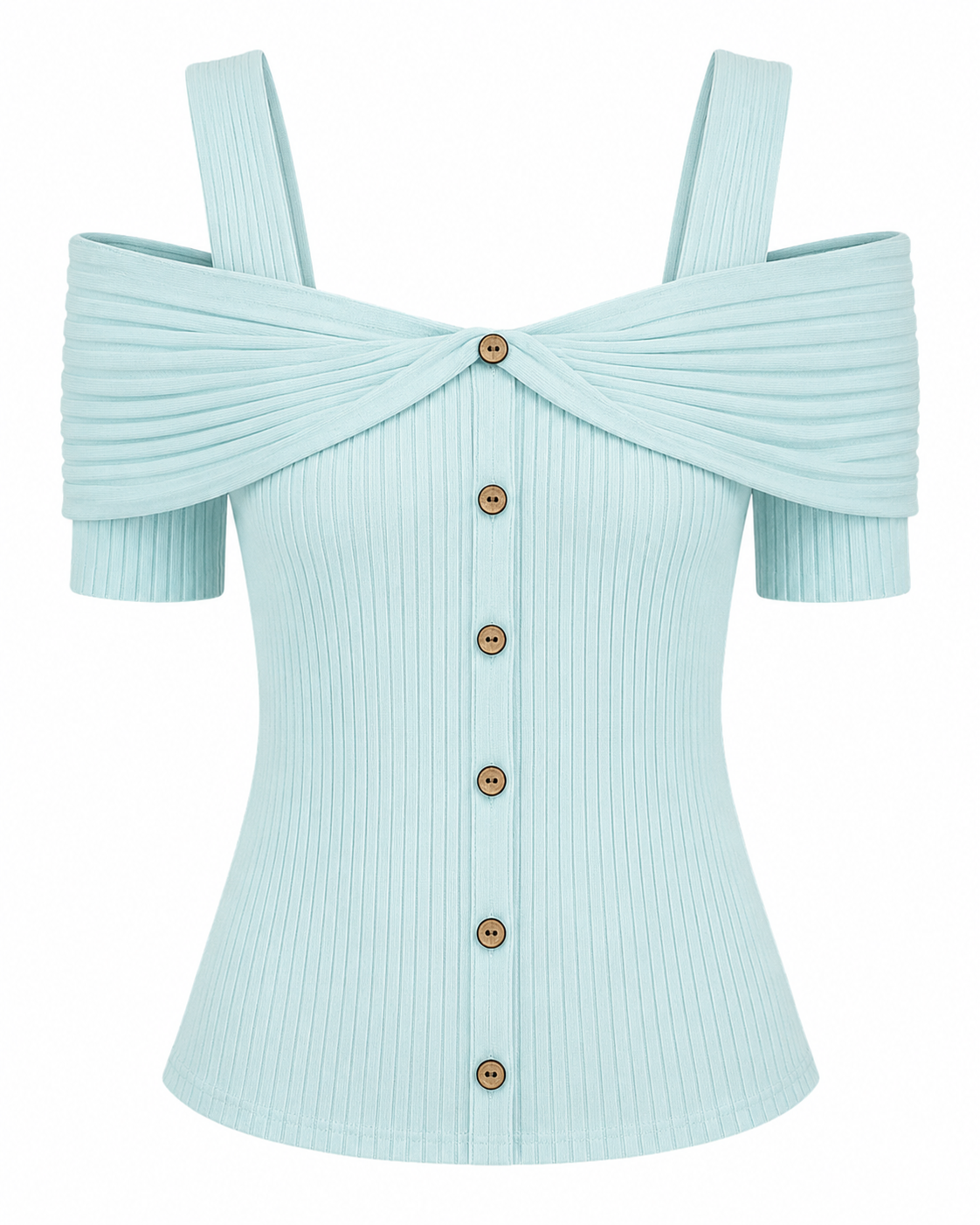 Candas | Blusa de Punto Acanalado con Hombros Descubiertos