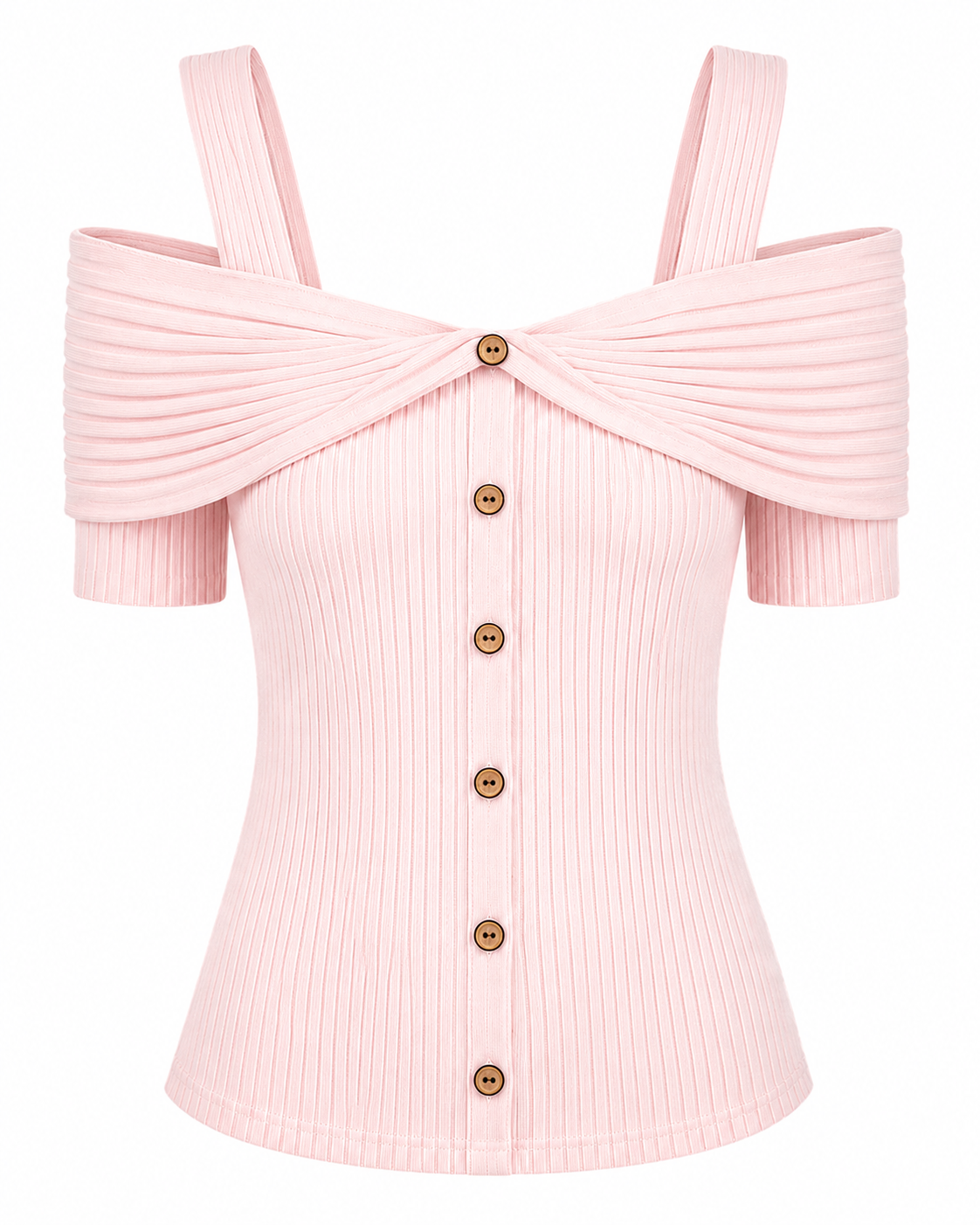 Candas | Blusa de Punto Acanalado con Hombros Descubiertos