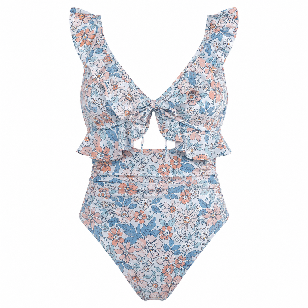 Eilyn | Bikini De una sola pieza, con volantes y pliegues