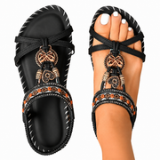 Simona | Sandalias Planas Decorativas