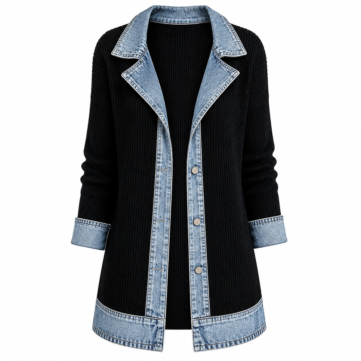 Freya | Blazer de Punto Detalles Vaqueros