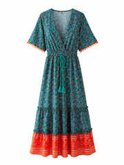 Marisol | Vestido Boho Cordón y Flecos