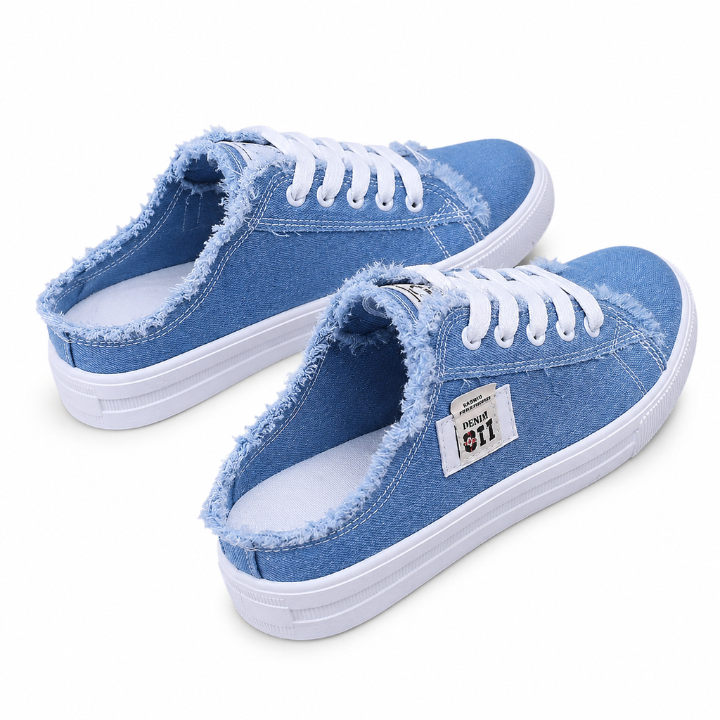 Erika | Zapatillas tipo mule de denim para mujer