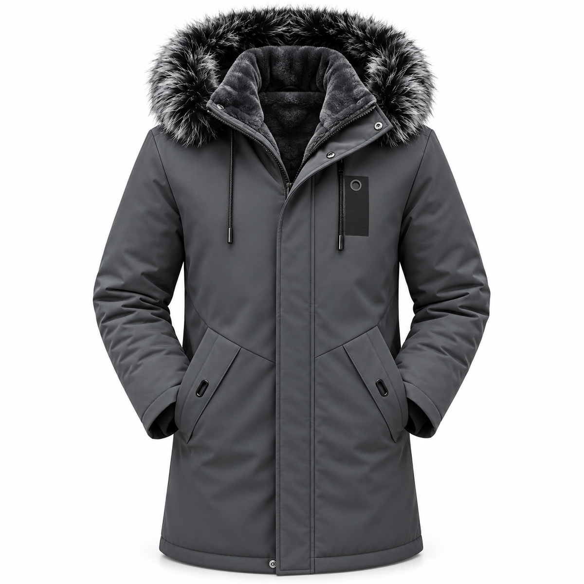 Zoran | Parka Media Larga con Capucha Desmontable