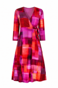 Belkis | Vestido midi de punto con corte holgado y diseño cruzado