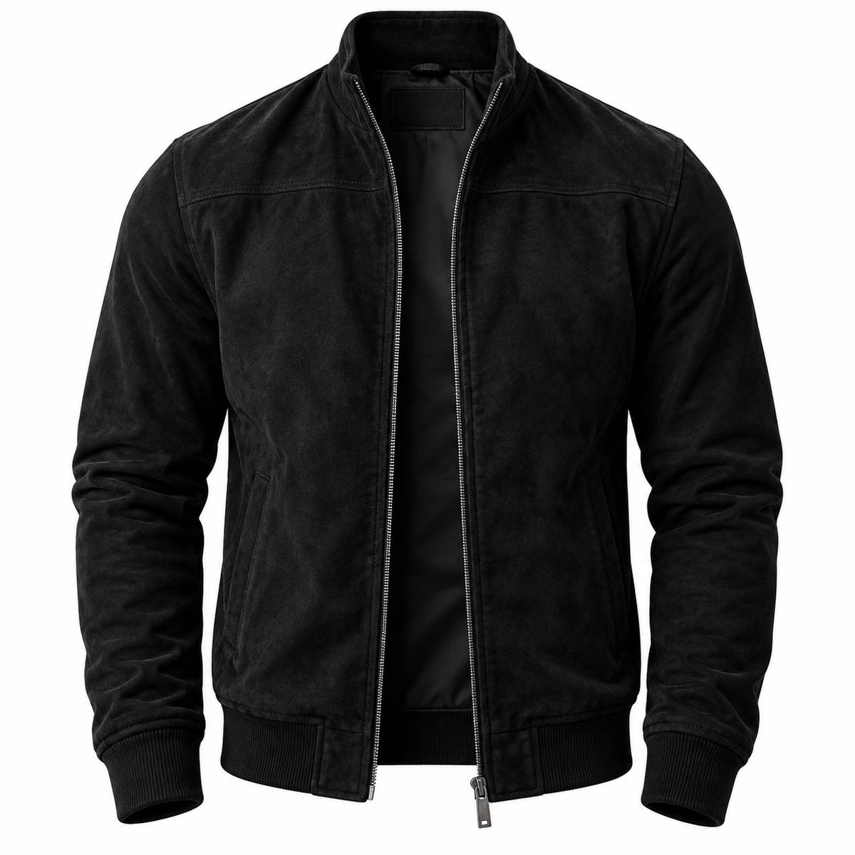 Pluma | Chamarra  Bomber Efecto Ante Cuello Alto