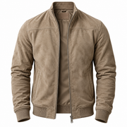 Pluma | Chamarra  Bomber Efecto Ante Cuello Alto