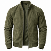 Pluma | Chamarra  Bomber Efecto Ante Cuello Alto