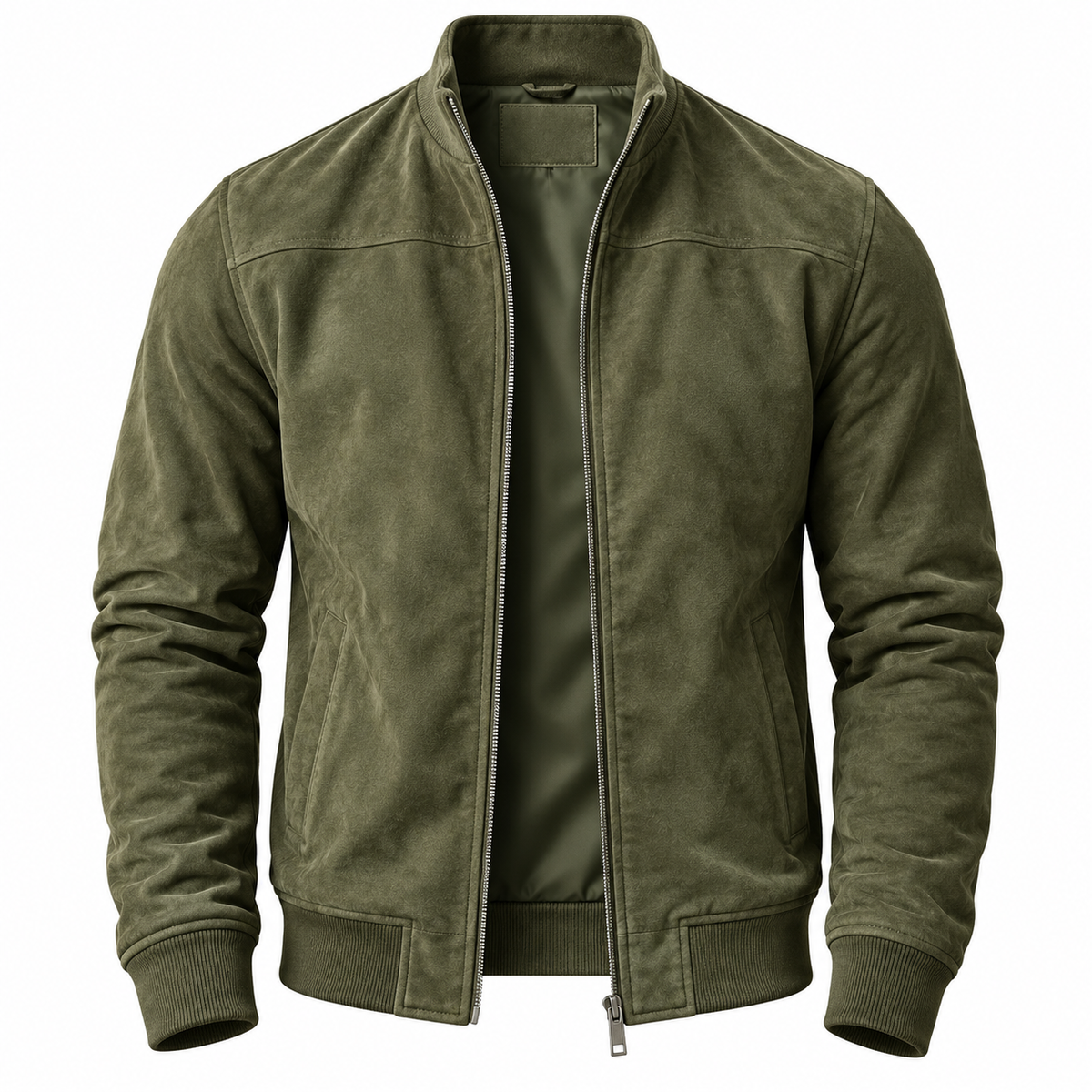 Pluma | Chamarra  Bomber Efecto Ante Cuello Alto