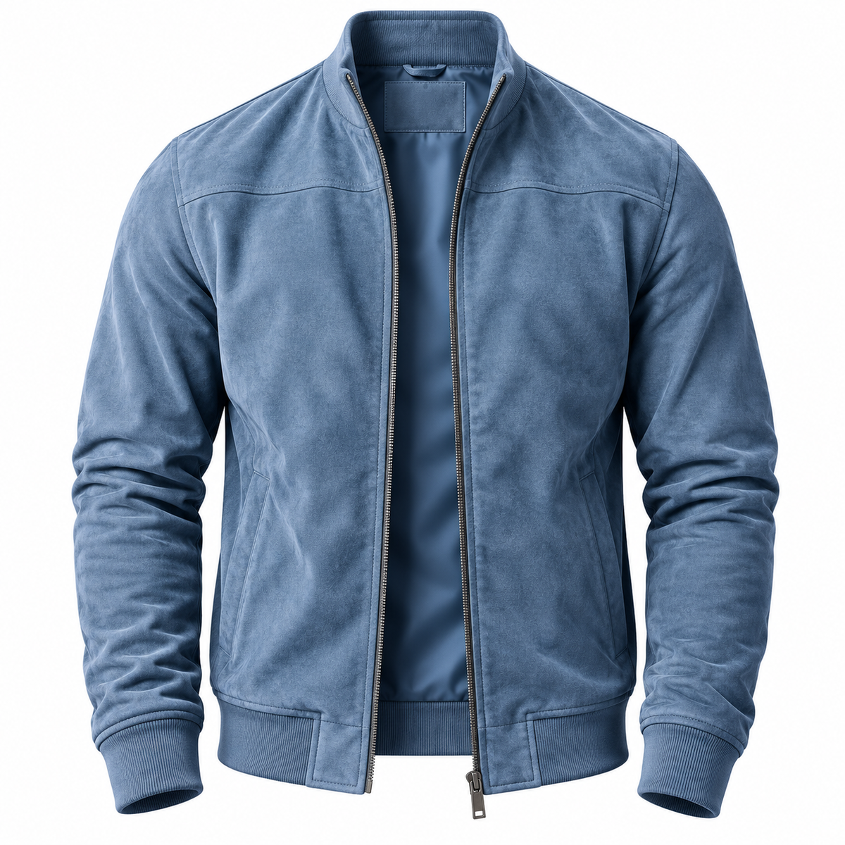 Pluma | Chamarra  Bomber Efecto Ante Cuello Alto