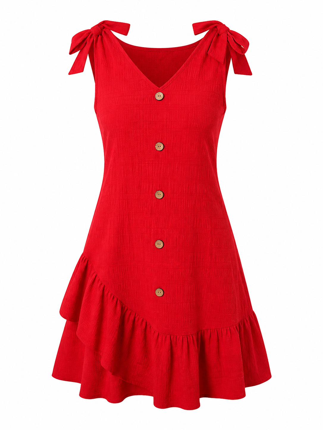 Cherelyn | Vestido Rojo Ajustable con Lazos – Comodidad, estilo y seguridad en una sola prenda