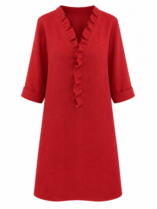 Asia | Vestido Elegante con Volantes – Corte Suelto y Estilo Femenino