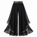Samira | Elegantes pantalones holgados de talle ancho con adornos dorados