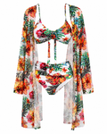 Luisa | Conjunto de Bikini de Tres Piezas con Kimono