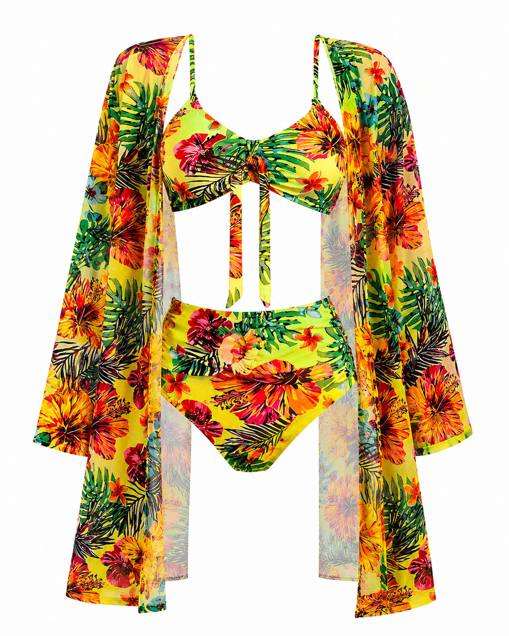Luisa | Conjunto de Bikini de Tres Piezas con Kimono