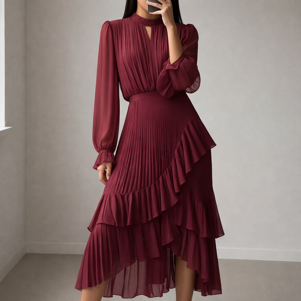 Alessia | Vestido Midi Elegante – Silueta Sofisticada