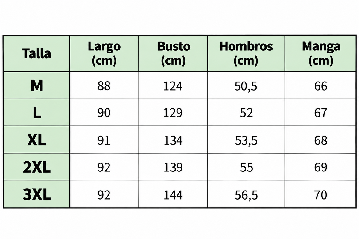 Tyga | Chamarra Efecto Cuero size chart