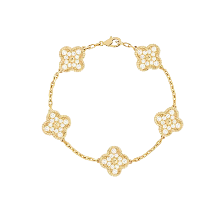 París | Pulsera Dorada Elegante con Detalles Brillantes