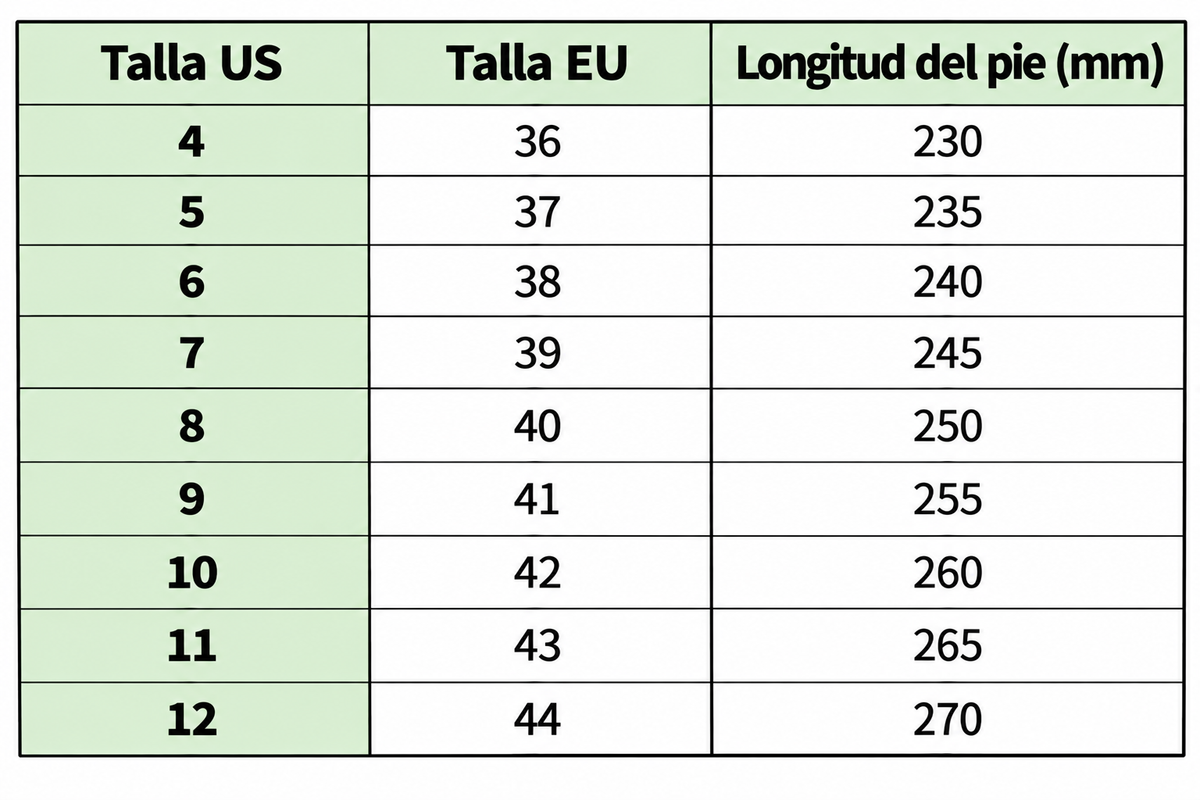Willa | Zapatilla de Tacón con Agujetas size chart