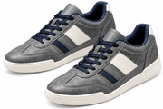 Alex | Tenis de Piel Estilo Retro con Franjas Deportivas