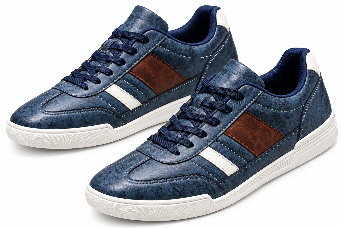 Alex | Tenis de Piel Estilo Retro con Franjas Deportivas