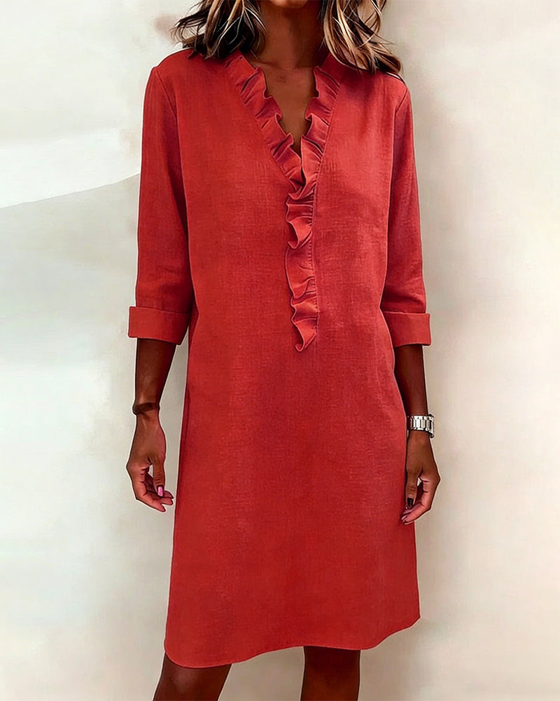 Asia | Vestido Elegante con Volantes – Corte Suelto y Estilo Femenino