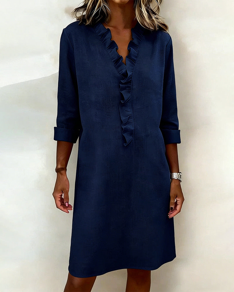 Asia | Vestido Elegante con Volantes – Corte Suelto y Estilo Femenino